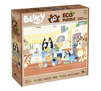 Lisciani - BLUEY - Eco Puzzle - 60 Piezas - Para Niños desde 4 Años - 50x70cm - Puzzle Bluey con Doble Cara para Colorear - Puzzle 100% Reciclable, Sin Plástico - Certificado FSC