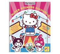 Lisciani - Hello Kitty and Friends - Super Libro De Pegatinas para Colorear Niños A Partir De 5 Años - Set Creativo con 20 Páginas, 4 Rotuladores Y 200 Pegatinas - Actividad Artística Sin Pantallas