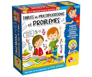 Lisciani - I’m a Genius Talent School - Tablas y Problemas de Matemáticas - Juego-Cuestionario Educativo - Aprender Aritmética - para Niños a Partir de 5 años