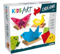 Lisciani - Kids Art - Origami Lab - Kit de Origami para Niños a partir de 7 años - 105 hojas de origami de colores - Manual ilustrado con instrucciones plegables - 4 pantallas de madera para