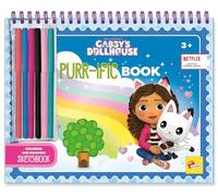 Lisciani - La Casa de Muñecas de Gabby - Cuaderno Purr-Ific - Desde 3 Años | Álbum Creativo por Decorar - Pegatinas y 6 Marcadores de Colores - Sentido Artístico y Minuciosidad - 30 Páginas por Rellenar