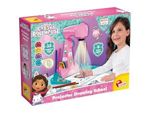 Lisciani - LA CASA DE MUÑECAS DE GABBY Escuela de Dibujo - Proyector LED para aprender a dibujar - Para niños 4 + - 4 discos con dibujos, hojas y bolígrafos incluidos - Gabby's Dollhouse
