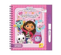 Lisciani - LA CASA DE MUÑECAS DE GABBY- GABDORABLE Libro Para Colorear Con Agua Para Niños 3 + - Libro De 12 Páginas Con Bolígrafo De Agua - Actividad Manual - Idea De Regalo GABBY DOLLHOUSE