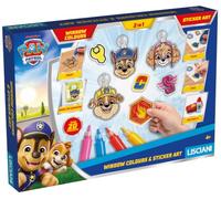 Lisciani - La Patrulla Canina - Kit Ventanas DIY 2 en 1 - Desde 4 Años | Kit Creativo La Patrulla Canina - Decoración para Ventanas - Pegatinas Reutilizables - Pintura para Cristal - DIY +4 Años