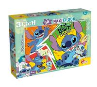 Lisciani - Puzzle DISNEY - LILO & STITCH MaxiFloor - Puzzle 24 piezas doble cara niños 3+ - Dorso para colorear - Formato 70x50 - Actividad creativa - Regalo cumpleaños