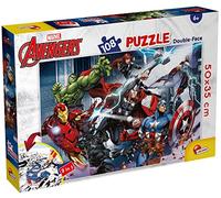 Lisciani - Marvel Avengers - Puzzle Doble Cara 108 Piezas - Desde 4 Años | Superhéroes por Recomponer y Decorar - Escena Ilustrada en el Anverso - Concentración y Golpe de Vista - Fichas Gruesas