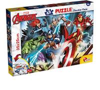 Lisciani - Marvel Avengers - Puzzle Doble Cara 48 Piezas - Desde 3 Años | Rompecabezas Compacto Ilustrado - Escena por Colorear al Reverso - Analiza Formas y Colores - Formato Final 35 x 25 cm