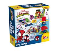 Lisciani - MARVEL SPIDEY Edugames - Juego Educativo de superhéroes para niños a partir de 2 años - Set de 10 juegos de Cartón y 8 Cilindros de Plástico - Destreza Manual - Estimula la Creatividad