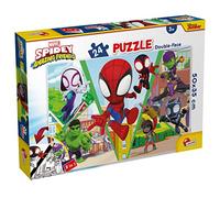 Lisciani - MARVEL - Spidey Let's Challenge - Puzzle de 4 piezas - Puzzle 2 en 1 - Doble cara - Dorso para colorear - Juego educativo - A partir de 3 años - Fomenta la creatividad - 50 x 35 cm