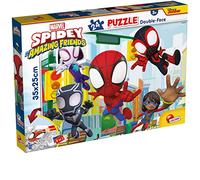 Lisciani - Marvel Spidey - Puzzle de 24 Piezas para Colorear - Desde 3 Años | Rompecabezas Doble Cara - Reverso Ilustrado por Decorar con Rotuladores - Observación, Atención y Reflexión - Mide 35 x 25 cm