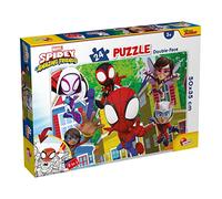 Lisciani - Marvel Spidey - Puzzle Doble Cara 24 Piezas - Desde 3 Años | Observación, Creatividad y Motricidad Fina - Reverso por Decorar - Paciencia y Concentración - 24 Piezas Gruesas y Sólidas