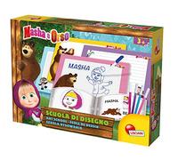 Lisciani - MASHA E ORSO - Ocio Creativo - Escuela de Dibujo Masha e Orso - Pizarras borrables con rotuladores y cuaderno de ejercicios - Juego creativo para niños a partir de 3 años