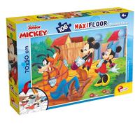 Lisciani - Mickey y sus Amigos - Maxi Puzzle 108 Piezas - Desde 4 Años | Gran Juego Educativo de Suelo - Escena en Blanco y Negro por Colorear - Creatividad, Curiosidad y Rigor - Mide 70 x 50 cm