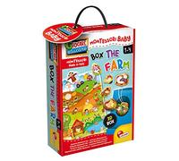 Lisciani - MONTESSORI BABY : La Granja - Para Niños desde 1 Año - Puzzle de Doble Fondo de 6 Piezas 3D - Desarrolla la Motricidad, el Tacto y el Sentido de la Observación - Juego Educativo