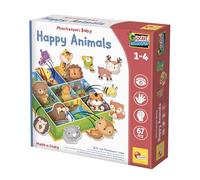 Lisciani - MONTESSORI BABY Touch Puzzle 24p - 6 Rompecabezas de Animales Texturizados para Niños 1-4 Años - Juguete Educativo Táctil y Sensorial para Bebés desde 12 Meses - Método Montessori