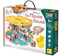 Lisciani - MONTESSORI DE MADERA - La Casa del Ratón - Juegos Educativos Montessori de Madera - Para Niños a partir de 3 Años - Juego Desafío 3D - Aprendizaje de Números y Formas Geométricas