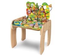 Lisciani - Montessori - Mesa de Actividades Evolutiva - Desde 1 Año | Mesa Evolutiva de Madera - 2 Cubos y Animales Apilables - Formas Autocorrectivas por Encajar - Lógica, Destreza e Imaginación