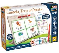 Lisciani - Montessori Pen - Escribo y Dibujo - Atril Educativo de Madera para niños de 3 a 6 años - Pluma ergonómica incluida - Hojas Alfabeto, Vocabulario y preescritura - Método Sensorial