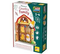 Lisciani - Montessori Wood - Country Family Gallinero - Desde 3 Años | Juego de Encaje Autocorrectivo - Familia de Gallinas por Alojar - Inventar Historias y Rigor - 5 Figuras de Madera Natural