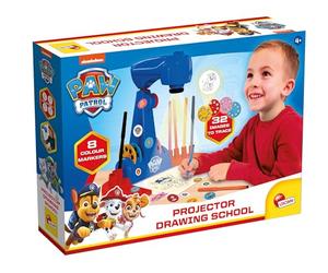 Lisciani - Patrulla Canina - Escuela de Dibujo con Proyector - Desde 4 Años | Proyector de Dibujo LED - 32 Dibujos para Calcar, 8 Rotuladores y Pegatinas - Personajes de la Serie - Kit Creativo