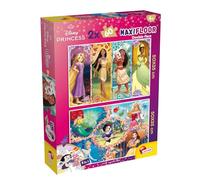 Lisciani - Princesas MaxiFloor - Set de 2 Puzzles 60 Piezas - Desde 4 Años | Dúo de Juegos Inmersivos - 60 Fichas por Lámina y Gran Escena por Colorear - Observación y Habilidad Manual - Mide 50 x 35 cm