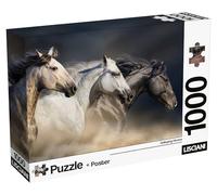Lisciani - Puzzle Caballos y Ponis 1000 Piezas Super Shine Adultos Desde 14 Años - Póster Incluido - Impresión Brillante Piezas Encajables 50x35 cm y Póster 70x50 cm