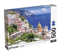 Lisciani - Puzzle Costa Amalfitana 500 Piezas Super Shine Adultos Desde 14 Años - Póster Incluido - Impresión Brillante Piezas Encajables 50x35 cm y Póster 70x50 cm