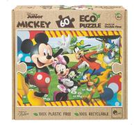 Lisciani - Puzzle DISNEY Junior Mickey - Ecoresponsable - 60 Piezas - Juego Creativo - Juego de Reflexión - Doble Cara - 2 en 1 - Puzzle y Colorear - 70 x 50 Cm - Para Niños a partir de 4 años