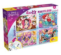 Lisciani - PUZZLE DISNEY Princesas para Niños a Partir de 3 Años - 4 x 48 piezas - 2 en 1 - Doble Cara con Reverso para Colorear - Princesas de DISNEY - Fabricado en Italia - 192 piezas
