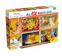 Lisciani - Puzzle DISNEY - REY LEON Maxifloor - Puzzle 4x48 piezas doble cara niños 4+ - Reverso para colorear - Formato 35x25 - Actividad creativa - Regalo cumpleaños