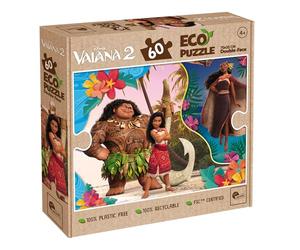 Lisciani - Puzzle DISNEY VAIANA 2 - Puzzle de 60 Piezas de Doble Cara para Niños a Partir de 4 Años - Dorso de Color - 50x70 cm - Actividad Manual Vaiana - 100% Reciclable - Regalo de Cumpleaños