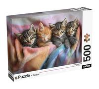 Lisciani - Puzzle Gatos y Gatitos 500 Piezas Super Shine Adultos Desde 14 Años - Póster Incluido - Impresión Brillante Piezas Encajables 50x35 cm y Póster 70x50 cm