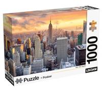 Lisciani - Puzzle Nueva York Skyline 1000 Piezas Super Shine Adultos Desde 14 Años - Póster Incluido - Impresión Brillante Piezas Encajables 50x35 cm y Póster 70x50 cm