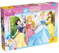 Disney Puzzle para niños de 60 piezas 2 en 1, Doble Cara con reverso para colorear - Disney Princesas 47901