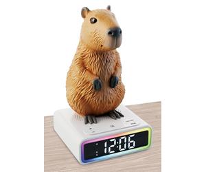Lisciani - Rainy Days Capybara - Reloj Despertador Digital LED RGB - Luz de Ambiente Multicolor - Tonos Divertidos - Actividad sin Pantalla para Adolescentes a Partir de 12 años