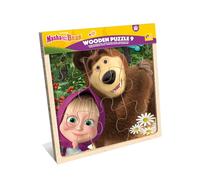 Lisciani - Rompecabezas de Madera MASHA Y MICHKA - Para Niños a Partir de 1 Año - 9 Piezas - Fácil de Montar - Piezas Grandes - Juguete Educativo - Desde 12 Meses