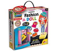 Liscianigiochi - Jouer Apprender Bois magnética-85897 L-Montessori - Muñeca de Madera con Ropa de Moda magnética - Juego Educativo Preescolar para niños a Partir de 4 años-85897 (85897)
