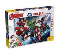 Liscianigiochi Marvel Puzzle DF Plus 60 Avengers | Formato Final de 50 x 35 cm - Reverso por Colorear - Paciencia y Concentración - 60 Piezas Gruesas, Sólidas y Resistentes
