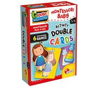 Liscianigiochi Montessori Baby Activity Double Cards | Set Educativo por Manipular - Motricidad Fina y Lógica Trabajadas - Concentración y Paciencia - 6 Juegos Diferentes Incluidos