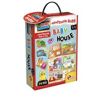 Liscianigiochi Montessori Baby Baby House | Casita Sensorial de Despertar - 18 Formas de Animales por Encajar - Puzle de Doble Grosor - Curiosidad, Lógica y Observación