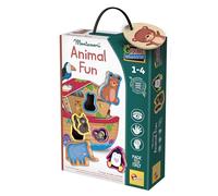 Liscianigiochi Juego Montessori Legno Animal Fun – 6 animales, Arca de Noé 3D, desde 1 año