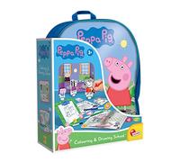 Liscianigiochi - Peppa Pig Colouring y Drawing School, Mochila, Pizarra, Manual, rotuladores, escenarios, Adhesivos, Multicolor (95841)