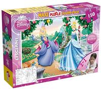 Liscianigiochi Puzzle Maxi Floor para niños de 150 piezas 2 en 1, Doble Cara con reverso para colorear - Disney Cenicienta 46720