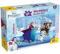 Liscianigiochi Puzzle Maxi Floor para niños de 24 piezas 2 en 1, Doble Cara con reverso para colorear - Disney Frozen La Reina de las nieves 74075