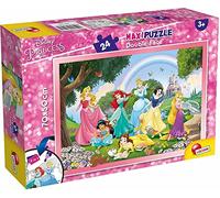 Liscianigiochi Puzzle Maxi Floor para niños de 24 piezas 2 en 1, Doble Cara con reverso para colorear - Disney Princesas 74082