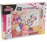 Liscianigiochi Puzzle Maxi Floor para niños de 24 piezas 2 en 1, Doble Cara con reverso para colorear - Disney Minnie 74068