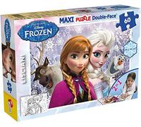 Liscianigiochi Puzzle Maxi Floor para niños de 60 piezas 2 en 1, Doble Cara con reverso para colorear - Disney Frozen Hermanas por siempre 46881