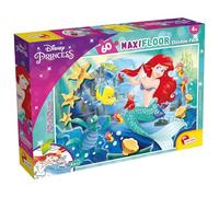 Liscianigiochi Puzzle Maxi Floor para niños de 60 piezas 2 en 1, Doble Cara con reverso para colorear - Disney La Sirenita 74167