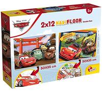 Liscianigiochi Puzzle para niños, 2 puzles de 12 piezas 2 en 1, Doble Cara con reverso para colorear - Disney Cars 86542