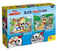 Liscianigiochi Puzzle para niños, 2 puzles de 12 piezas 2 en 1, Doble Cara con reverso para colorear - Disney Mickey 86559